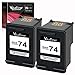 Valuetoner Remanufactured Ink Cartridge Replacement for HP 74 Black Ink Cartridge CZ069FN CB335WN for OfficeJet J5700 J6400 PhotoSmart C4200 C4300 C4400 C4500 C5200 C5500 D5300 (2 Black)