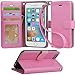 Arae Case for iPhone 6s / iPhone 6, Premium PU Leather Wallet case [Wrist Strap] Flip Folio [Kickstand Feature] with ID&Credit Card Pockets for iPhone 6s / 6 4.7 inch (babypink)