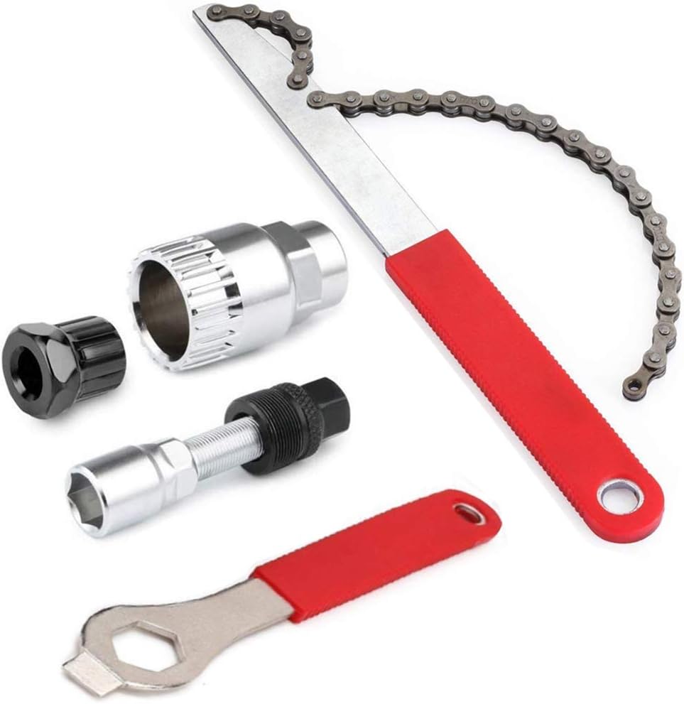 FIVE FLOWER Bicycle Crank Extractor Bottom Bracket Remover Spanner Repair Tools Kit Crank Puller,Freewheel Chain Whip Cycle Bicycle Cassette Cog Removal Remover Tool