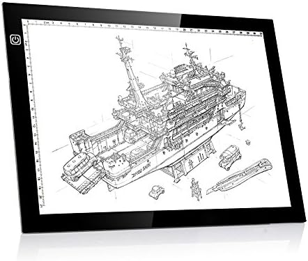Normanton Hifi Super Ultra-Thin Tracing Light Box A4 Size and .2” thick LED Adjustable Brightness Micro USB Power Input For Tattoo drafts, Drawing, Sketching, Animation, 9.4x14 Inch, Clip included