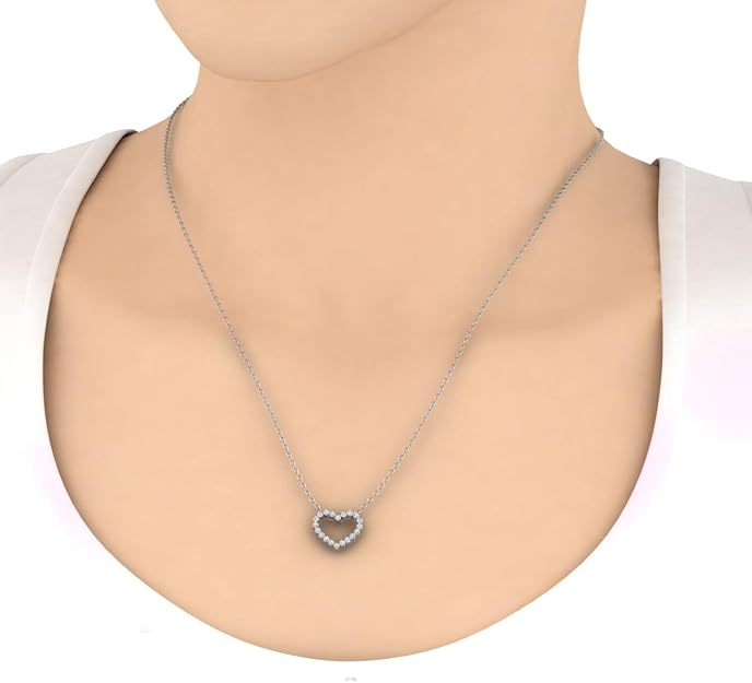 金盒特价 FINEROCK 0.5克拉 心形钻石吊坠项链 7折$181.99 海淘转运到手约￥1289