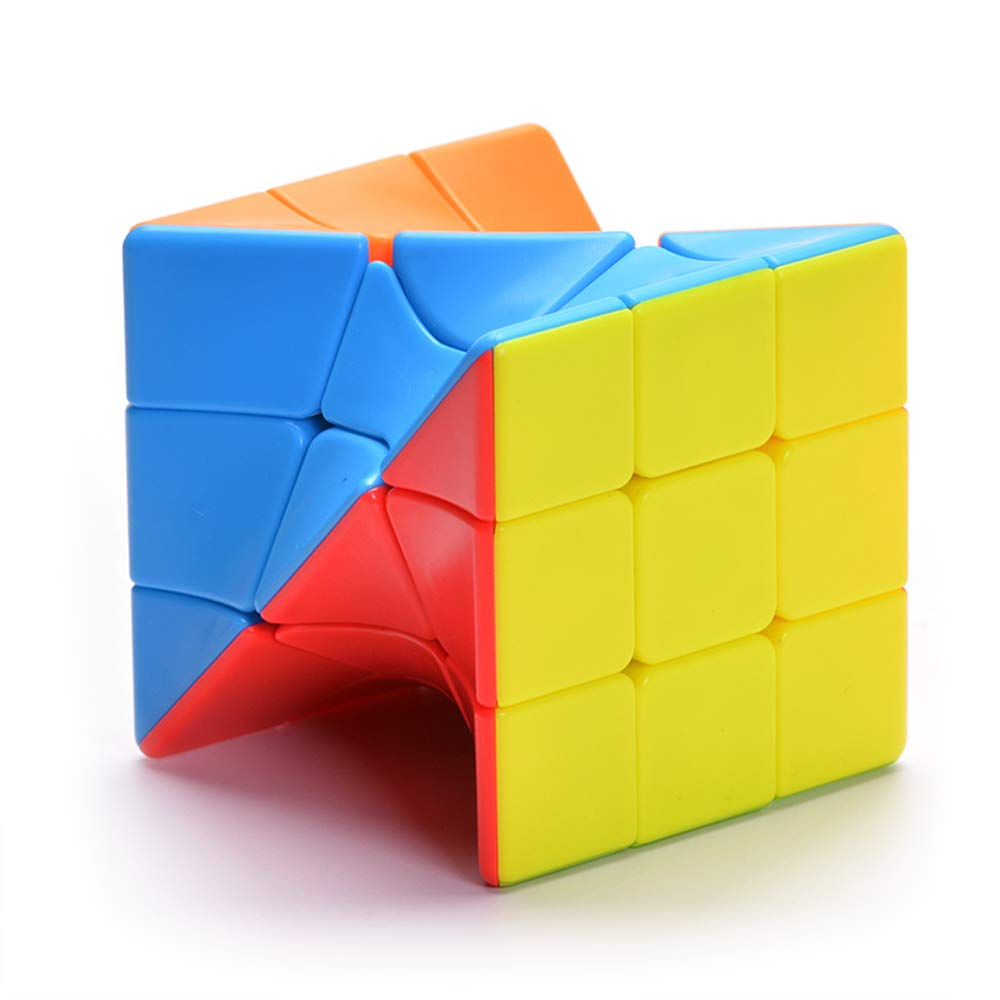 Yealvin Twisty Skewb Cube 3x3 Stickerelss Speed Cube Puzzle Cube for Kids
