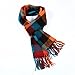 A.WAVE Softer than Cashmere Wool Touch Tassel Ends Plaid Check Solid Scarf (Orange)