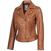 Blingsoul Leather Jacket Women - Real Lambskin Leather Asymmetrical Style Leather Jackets For Womens