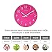 SonYo Indoor Non-Ticking Silent Quartz Modern Simple Wall Clock Digital Quiet Sweep Movement Office Decor 10 Inch(Rose)