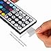 WisHome IP65 Waterproof Flexible 16.4ft 5M SMD5050 300 LEDs Color Changing RGB LED Light Strip Kit with 44 Key IR Remote Controller and 12V 5A Power Supply for Home Christmas Party Decorative
