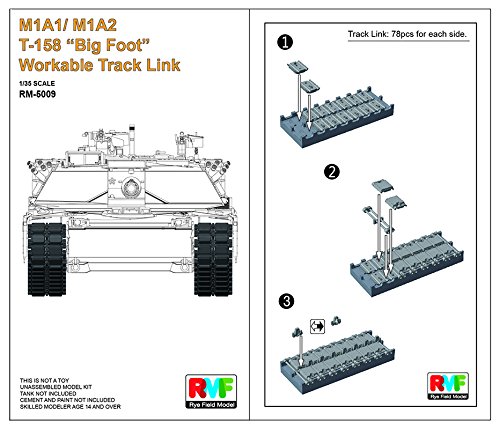 RFMRM5009 1:35 Rye Field Model M1A1 / M1A2 Abrams T-158 "Big Foot" Workable Track Link Set [MODEL BUILDING KIT ACCESSORY]