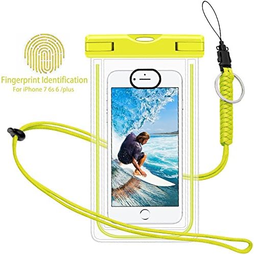 Waterproof Phone Case, Universal Dry Pouch Outdoor Cell Phone Floating Bag with Straps for iphone 7 6s 6 Plus, Samsung Galaxy S8 S7 S6 Edge Note 5 4 3, HTC One M8, LG, G5, Huawei, Sony, etc (Yellow)