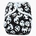 One Size Cloth Diaper Cover Snap with Double Gusset (Skulls)