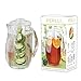 Perlli Tea Infuser Water Pitcher - 2.5 liter Clear Plastic Flavor Pitcher with Lid and Spout For Fruit Infusion - Large BPA Free Glass Look Loose Leaf Tea Pitcher with Ice Core Rod For Chilling Drinks