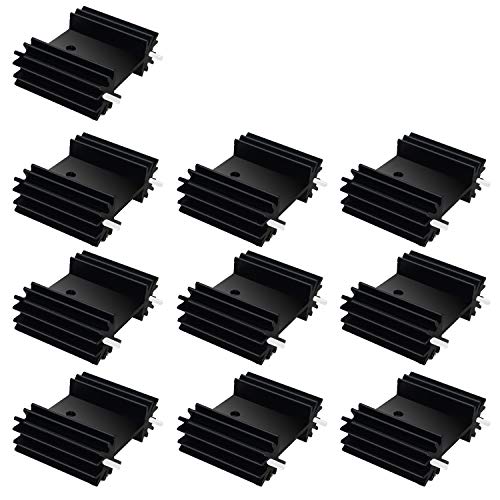 TO220 heatsink,To-220 Heat Sink Mounting Kits ï¼Œ for Cooling MOSFET SCR Power Regulator ICï¼ŒLM78XX Voltage Regulator, MOSFET Transistor (25mmx34mmx12mm) Black