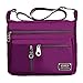Crossbody Bags for Women,Water Resistant Lightweight Nylon with 6 Pockets Bag by ZYSUN (Purple-B)