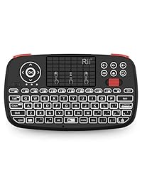 (2019 Upgrade) Rii i4 Mini Bluetooth Keyboard with Touchpad, Blacklit Portable Wireless Keyboard with 2.4G USB Dongle for Smartphones, PC, Tablet, Laptop TV Box iOS Android Windows Mac.Black