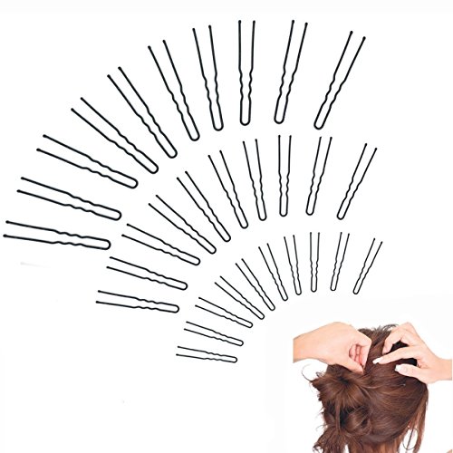 SAKUYV 3 Assorted Sizes Hair Pins Black U Shape Hair Clip, 100 Pack (Black) - Thumbnail 3