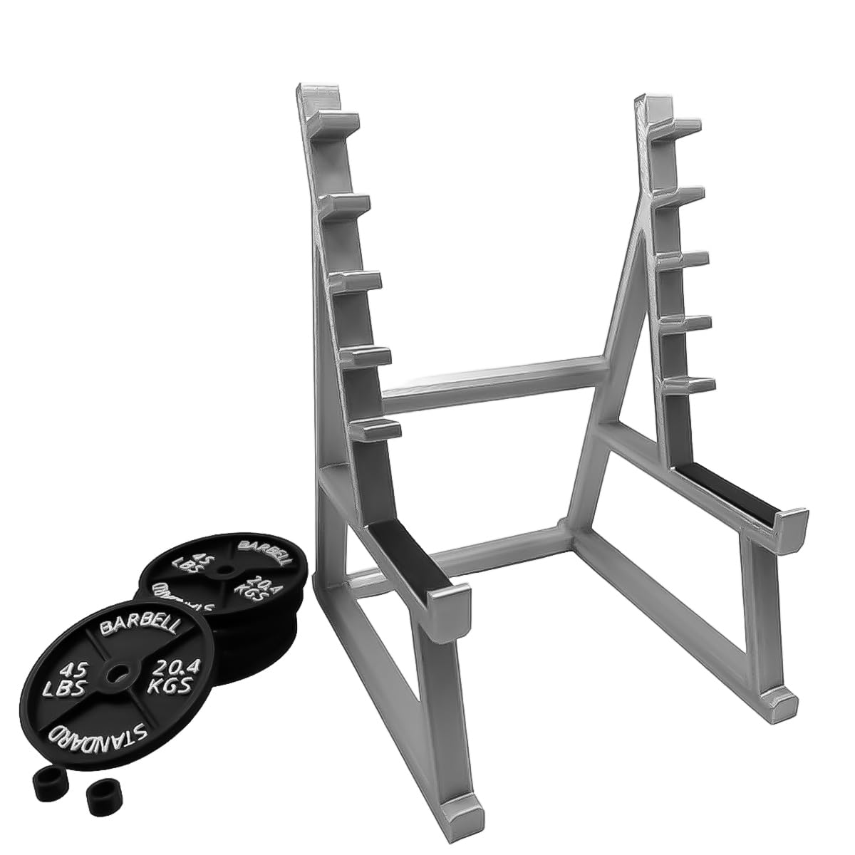 Hsthe Sea Barbell Rack Pen Holder, Modern Grey & Black PP Multi-Functional Desk Organizer