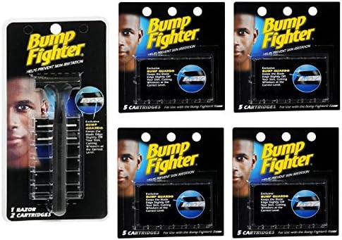 Bump Fighter Refill Razor w/ 2 Cartridges + Bump Fighter Refill Cartridge Blades - 5 ea. (Pack of 4) + FREE Assorted Purse Kit/Cosmetic Bag Bonus Gift