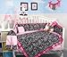SoHo Pink with Black & White Zebra Chenille Crib Nursery Bedding 10 pcs Set