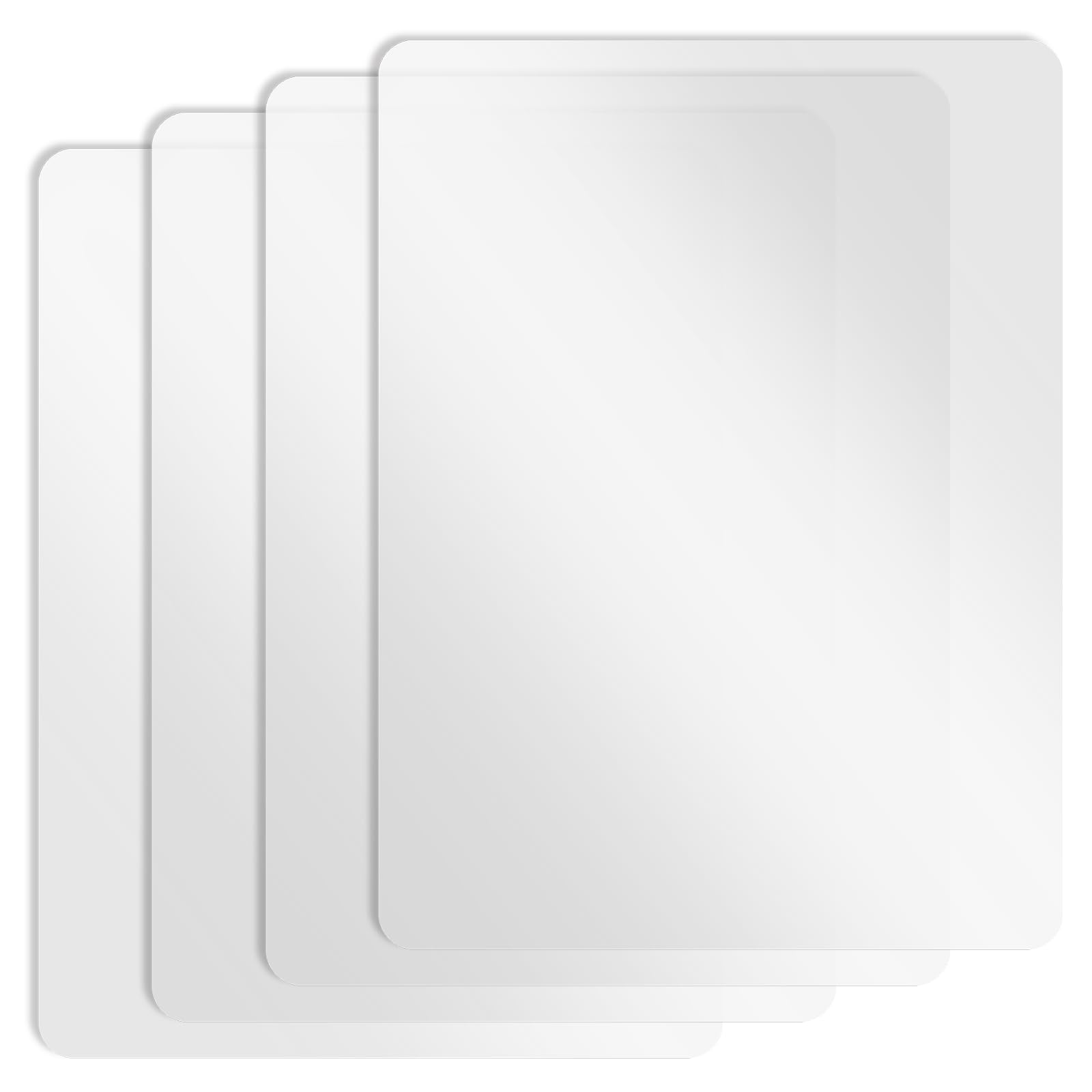 Photo 1 of 4Pcs Clear Plastic Placemats 15.7x11.8 in Matte Transparent Heat Resistant Washable Table Mats, Clear Table Mat Large Vinyl Placemats Wipeable for Hard Plastic Table Protector,Dining,Kitchen,Crafting