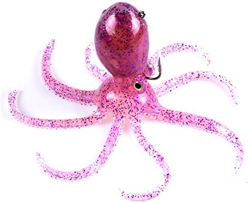 7.87" Simulation Octopus Jig Head Soft Bait Long Tail Lure for Saltwater Fishing Mahi Tuna Marlin Sails Wahoo