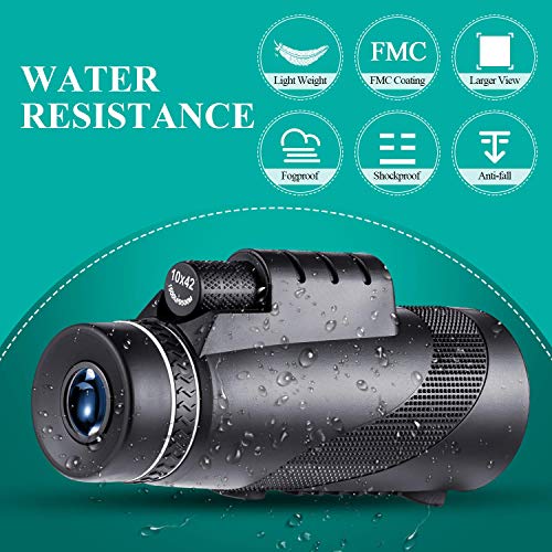 Monocular Telescopes - 40X60 Monocular Telescope HD Waterproof Shockproof Telescope with Smartphone Mount & Tripod for Camping Bird Watching Travel Hunting Football Match Concert Live