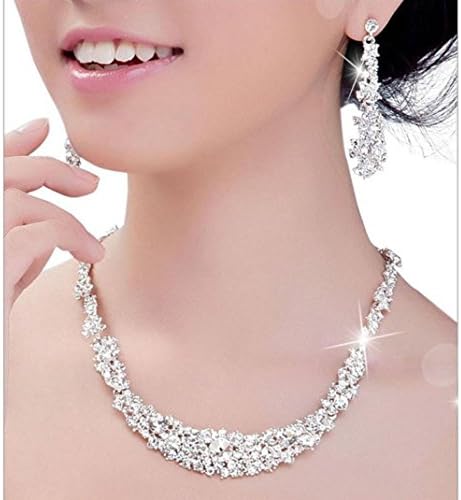 Women Earrings SOUFUN Korean Fashion Cute Women Stud Earrings Crystal Bridal Jewelry Sets Hotsale Necklace+earrings Jewelry Wedding