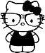 CCI Hello Kitty Nerd Girl Decal Vinyl Sticker|Cars Trucks Vans Walls Laptop|Black |5.5 in|CCI409