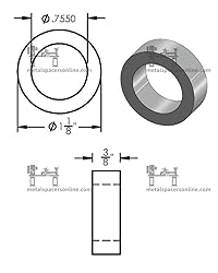 Aluminum Spacer 1-1/8" OD x 3/4" ID x Choose Your