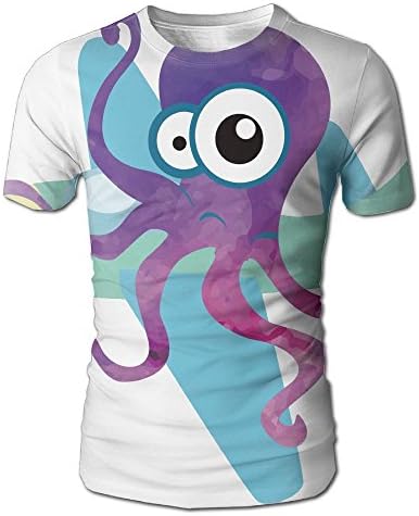 Squid Sub Battle Print Men's Vintage Short-Sleeve Crewneck T-Shirt