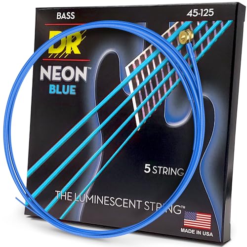 DR Strings Hi-Def Neon Blue Bass 5-Saiten, Medium
