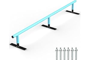 AUH Skateboard Ramp Grind Rail 71 inch, Round Skate Rail for for Scooters, Skateboards & Inline Skates, Adjustable Height, Bl