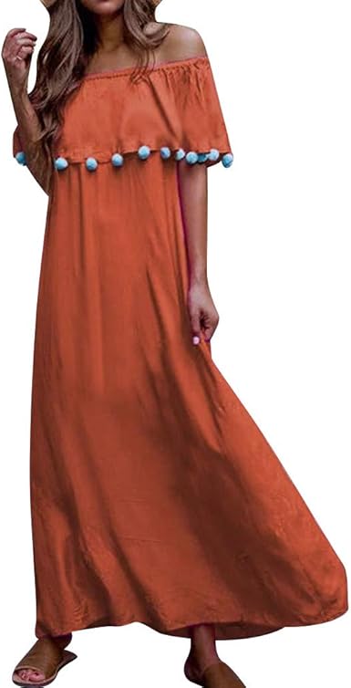 orange tassel dress