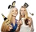 Gold Photo Booth Props (No Glitter) - Mix of Hats, Lips, Mustaches, Crowns and More (22 pcs) - Durable and Vibrant - Perfect for Birthday Parties, Weddings and More