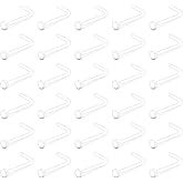 QWALIT 20g 18g Clear Nose Studs for Work Clear Nose Rings for Work Clear Nose Piercing Plastic Nose Rings for Surgery Invisible Nose Ring Retainer Clear Nose Ring Spacers Nose Retainers