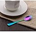 Berglander Titanium Colorful Plated, Multicolor Long Handle Latte Spoon 18/0 Stainless Steel Ice Cream Spoon, Latte Spoon, Cocktail Stirring Spoons, Rainbow Color Soda Spoon, Pack of 6