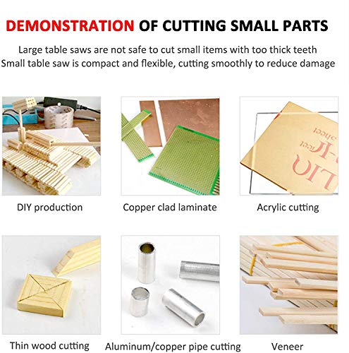 Tragbare Tischkreissäge, Mini Präzisions Kreissäge mit Gehrungslehre 96W 9200 U/min für DIY manuelles Modell… – Bild 5