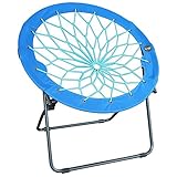 Round Bungee Chair Red Folding Comfortable Lightweight Portable Indoor Outdoor Use