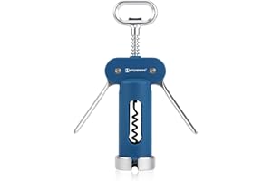 KITCHENDAO Luxury 3 in 1 Wing Corkscrew Wine Bottle Opener with Foil Cutter, Built-in Beer Bottle Opener, Wine Opener with No