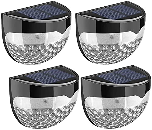 TOSOTO Solar Fence Lights,Solar Garden Lights Outdoor Fence Lights 120°Wide Angle IP65 Waterproof Solar Powered Wall Lights Outside for Garden Fence Door Yard Garage Pathway(Pack of 4/8)
