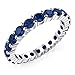 Metal Factory 3.50MM Sterling Silver 925 Blue CZ Eternity Engagement Wedding Band Ring