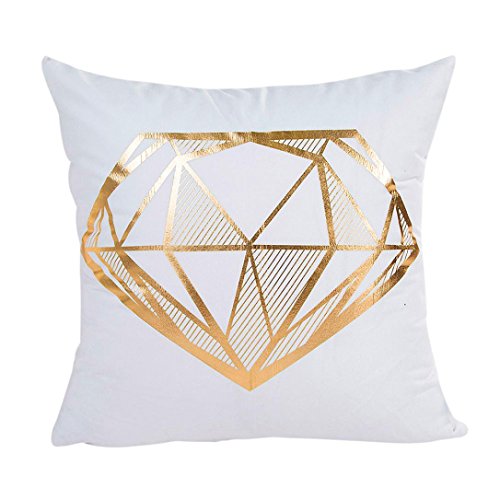 Hot Sale!!45cm X 45cm / 18 X 18" Polyester Gold Foil Printing Pillow Case,Sofa Waist Throw Cushion Cover Home Decor - Removable Washable (D)