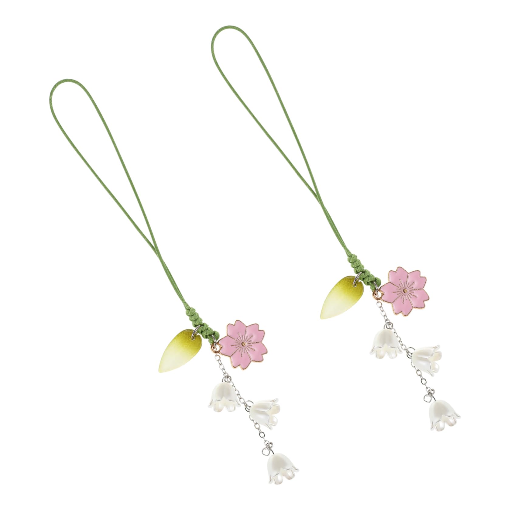 Hemobllo 2pcs Mobile Phone Bracelet Pendant Pink Keychain Phone Keychain Pink Lanyard Flower Handbag Charms Charms Strap Lanyards for Around The Neck Pendant Key Ring
