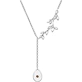 Silikepa Leaf Necklace for Women 925 Sterling Silver Leaf Pendant Necklace Y Chain Necklace Jewelry Gift for Women