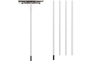 KARVEDEN Snow Roof Rake - 4-20FT Extendable Snow Rake for House Roof, Aluminum Snow Removal Rake with 5 Lightweight Tubes, 25.5" Wide Blade Snow Shovel Roof Rake Easy Removal Ice Debris
