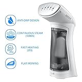 iSiLER Travel Garment Steamers, No Spitting Handheld Steamer With Stainless Steel Soleplate for Clothes, 25 Seconds Fast Heat-Up, Works at All Angles Portable Garment Steamer, Best Iron Alternative