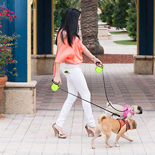 Ruff 'n Ruffus Retractable Dog Leash with Free Waste Bag Dispenser and Bags + Bonus Bowl | Heavy-Duty 16ft Retracting Pet Leash | 1-Button Control | (Retractable Dog Leash (with Free Bonus))