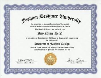 Amazon Com Fashion Designer Design Degree Custom Gag