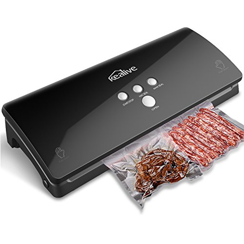 Click Here to See More Images Vacuum Sealer, Kealive Automatic Food Sealer Vacuum Sealing System for Food Storage, Food Savers Vacuum Machine, Black