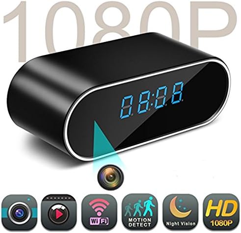 Spy Camera,Stonecock Hidden Camera in Clock WiFi hidden Cameras 1080P Video Recorder Wireless IP Camera for Indoor Home Security Monitoring Nanny Cam 140°Angle Night Vision Motion Detection