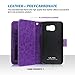 ULAK S6 Case, Galaxy S6 Case, S6 Wallet Case, Luxury Fashion PU Leather Case Magnet Wallet Folio 9 Card Multi-Slots Flip Cover for Women for Samsung Galaxy S6 (Purple)