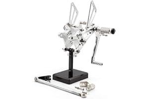 FXCNC CNC Billet Motorcycle Rearset Foot Pegs Rear Set Footrests Fully Adjustable Foot Boards Compatible with CBR600F F4i 2001-2007, CBR600F F4 1999-2000
